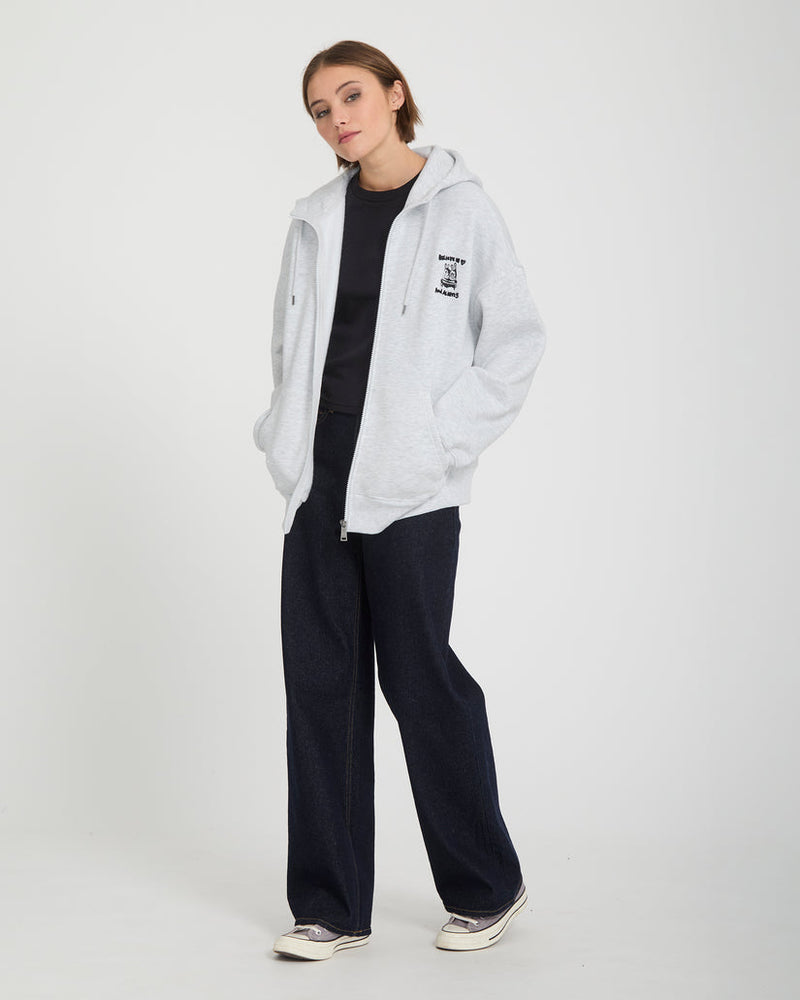 Load image into Gallery viewer, Volcom Women's Ozzy Fleece Zip Hoodie Bone Heather B4832603-BNH

