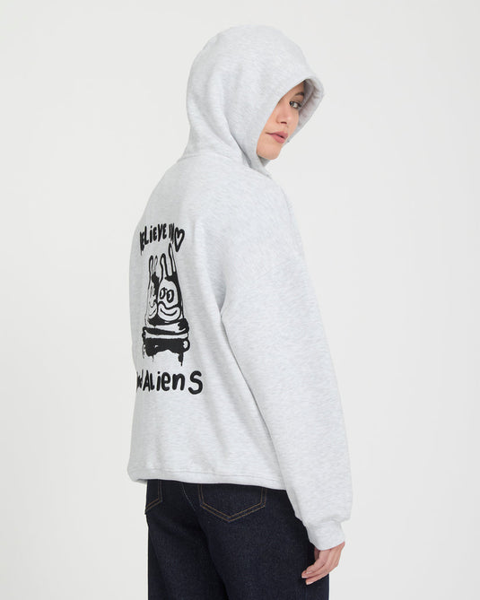 Volcom Women's Ozzy Fleece Zip Hoodie Bone Heather B4832603-BNH