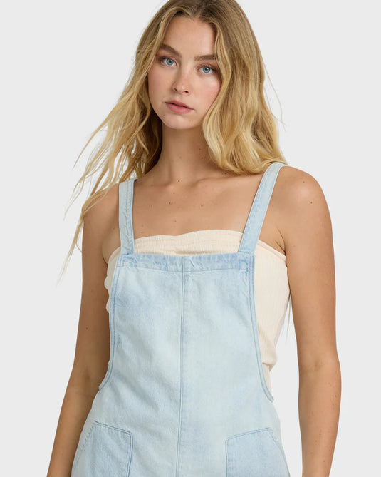 Billabong Women's Beach Crush Denim Overalls Blue Mist BL000176-BMT