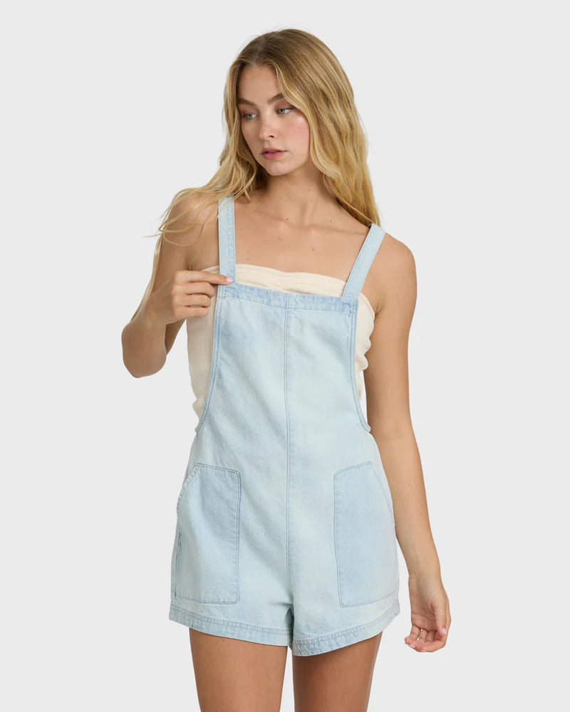 Load image into Gallery viewer, Billabong Women's Beach Crush Denim Overalls Blue Mist BL000176-BMT
