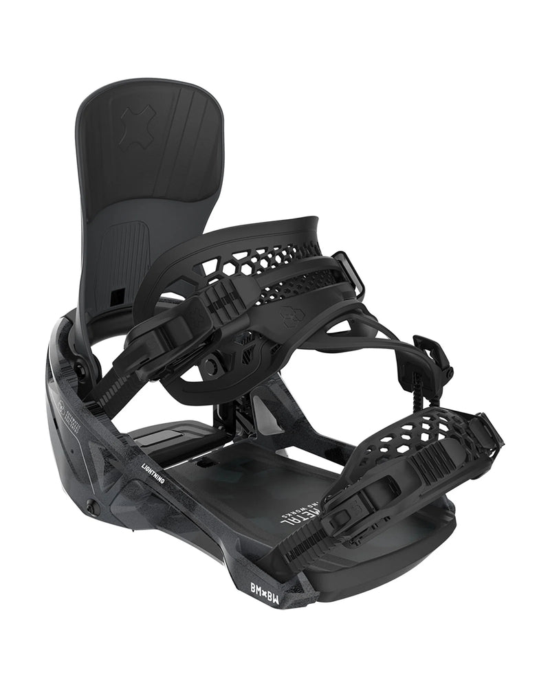 Load image into Gallery viewer, Bent X Metal Men's Lightning Supermatic Snowboard Bindings Black 25BN013
