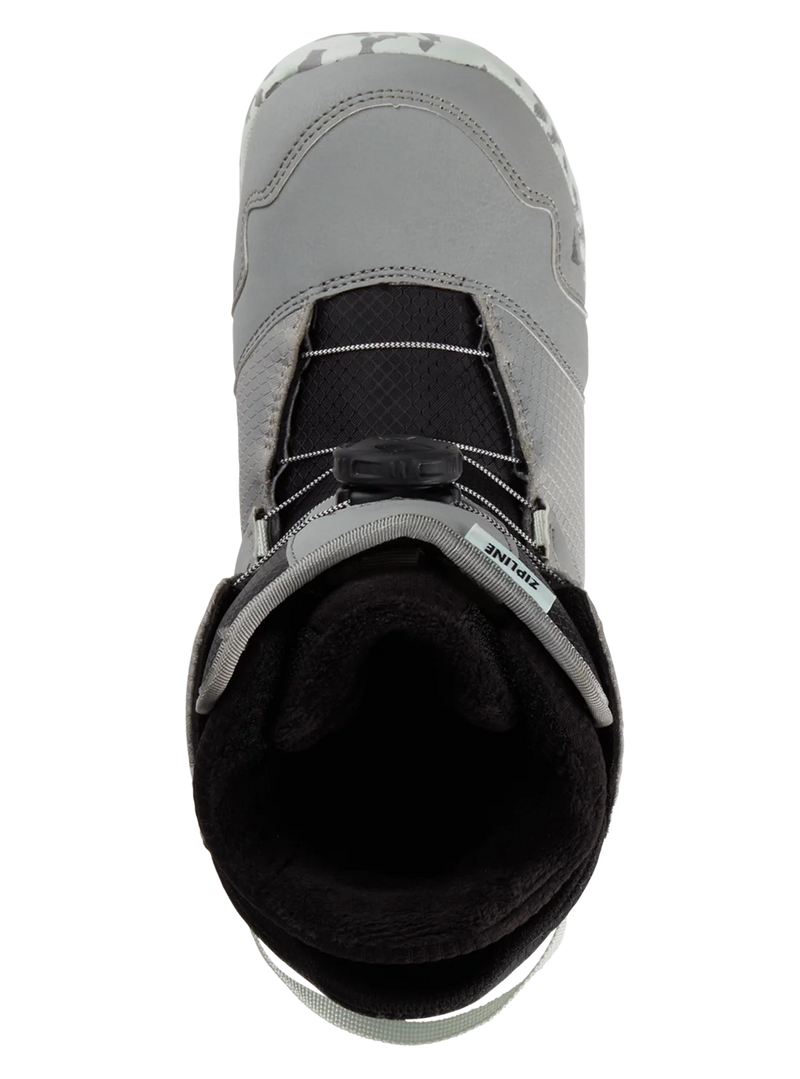 Load image into Gallery viewer, Burton Kids' Zipline BOA Snowboard Boots Gray/Neo-Mint 13191104020
