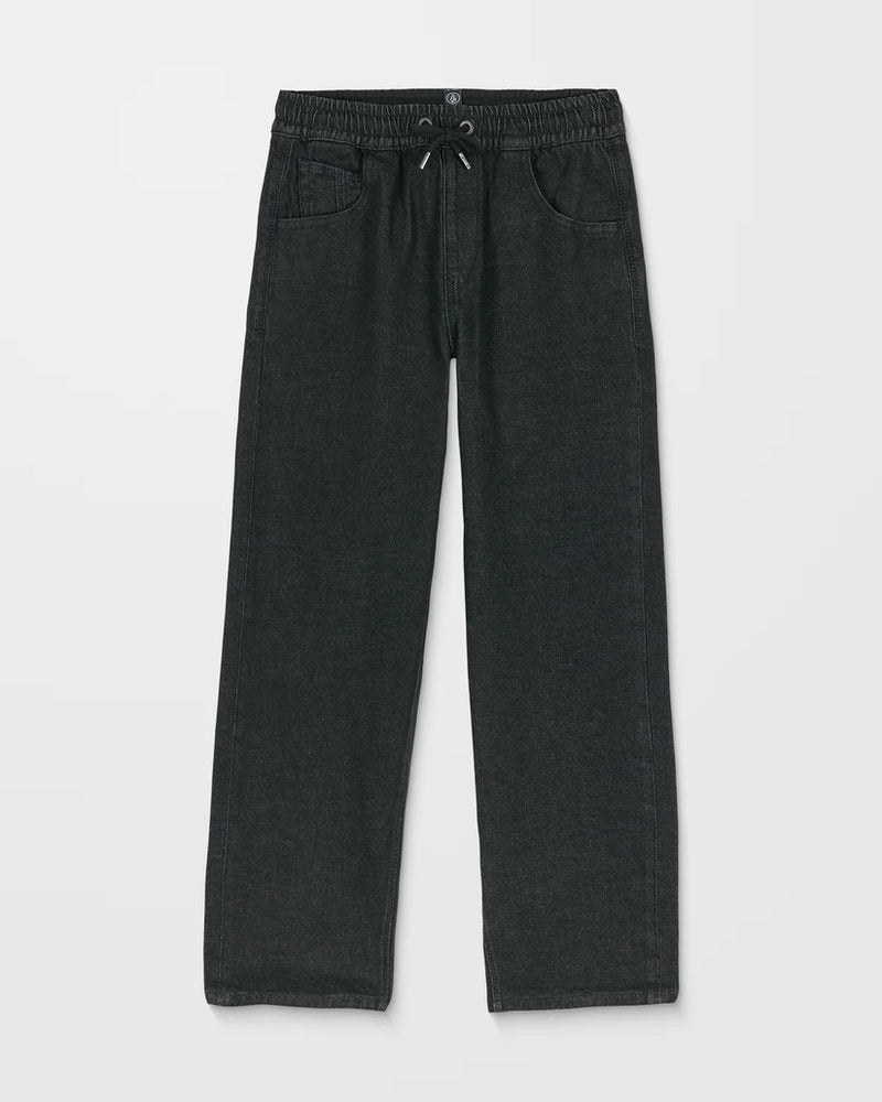 Load image into Gallery viewer, Volcom Kids&#39; Freazy Loose Elasticated Waist Jeans Black Wash C1932330_BLW
