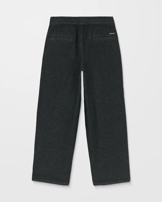 Volcom Kids' Freazy Loose Elasticated Waist Jeans Black Wash C1932330_BLW