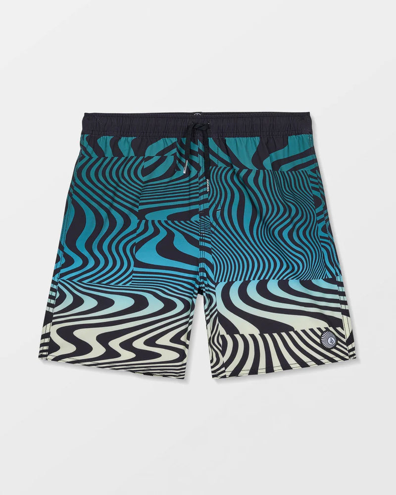 Load image into Gallery viewer, Volcom Kids' Lido Print Trunk Boardshort Rifle Green C2512602_RFG
