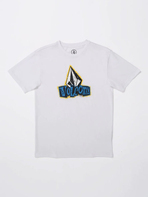 Volcom Youth's Sticker Stamp T-Shirt White C3512453_WHT