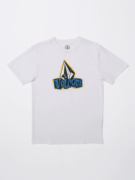 Volcom Youth's Sticker Stamp T-Shirt White C3512453_WHT