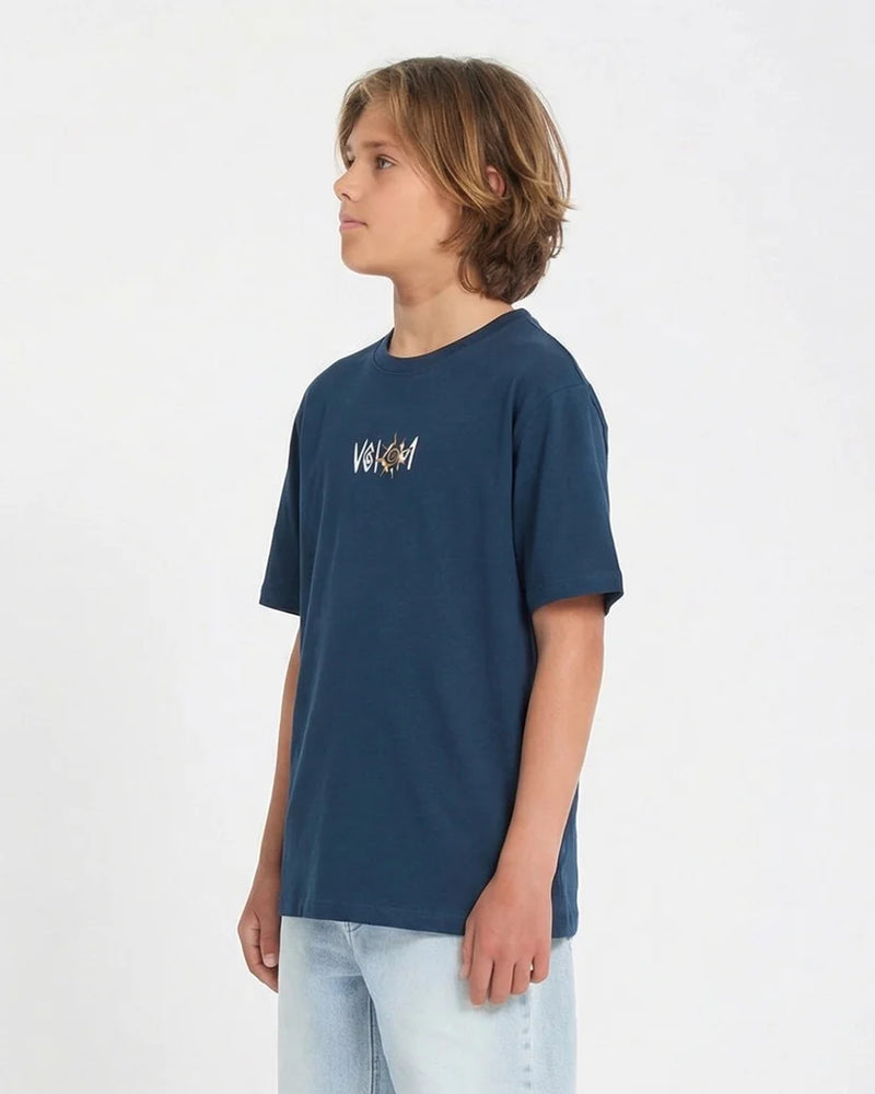 Load image into Gallery viewer, Volcom Kids' Sunfish T-Shirt Dust Bowl Indigo C3512623_BDL
