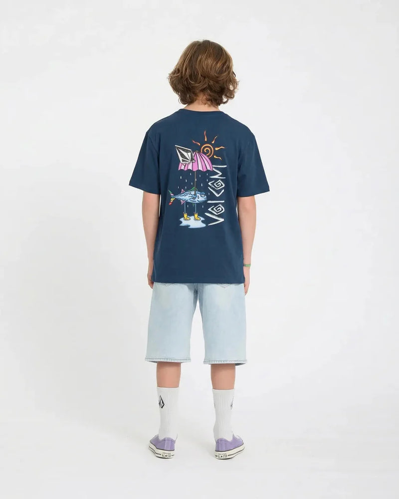 Load image into Gallery viewer, Volcom Kids' Sunfish T-Shirt Dust Bowl Indigo C3512623_BDL
