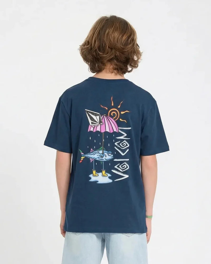 Load image into Gallery viewer, Volcom Kids' Sunfish T-Shirt Dust Bowl Indigo C3512623_BDL
