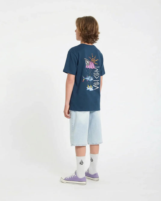 Volcom Kids' Sunfish T-Shirt Dust Bowl Indigo C3512623_BDL
