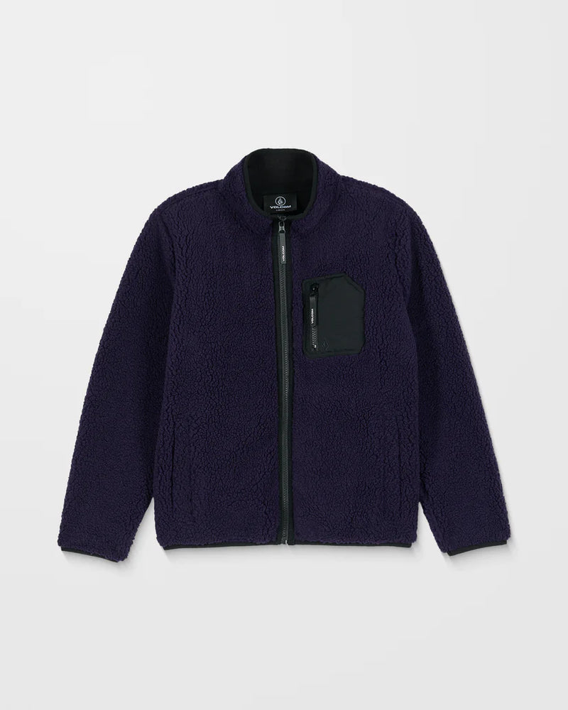 Load image into Gallery viewer, Volcom Kids&#39; Muzzer Fuzzar Zip Fleece Dark Purple C4832351-DPL
