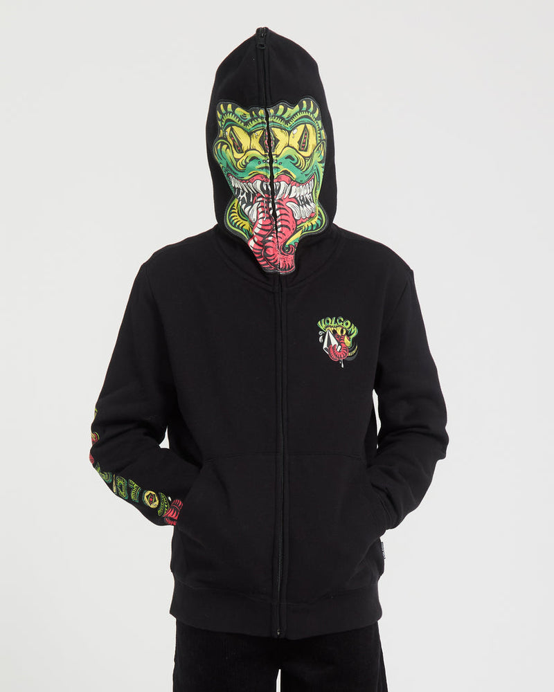 Load image into Gallery viewer, Volcom Kids' Snaky Full Zip Hoodie Black C4832601-BLK
