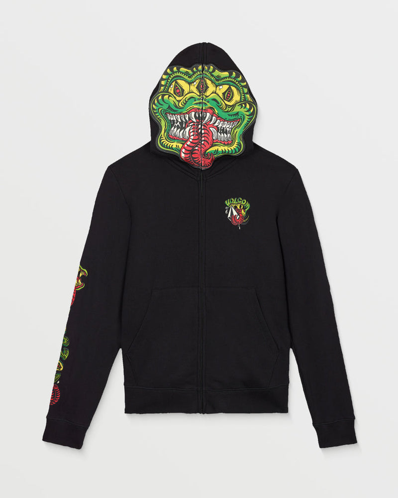 Load image into Gallery viewer, Volcom Kids' Snaky Full Zip Hoodie Black C4832601-BLK

