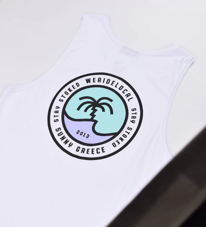 Load image into Gallery viewer, We Ride Local Men's Crest Tank Top White MTTCW_SS26
