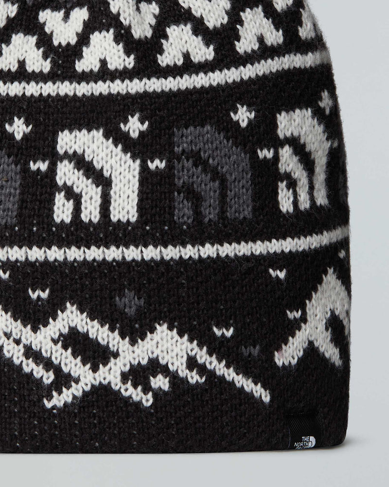 Load image into Gallery viewer, The North Face Men's Cabin Ski Tuke Beanie TNF Black Jacquard/Pom NF0A8CH0HNF
