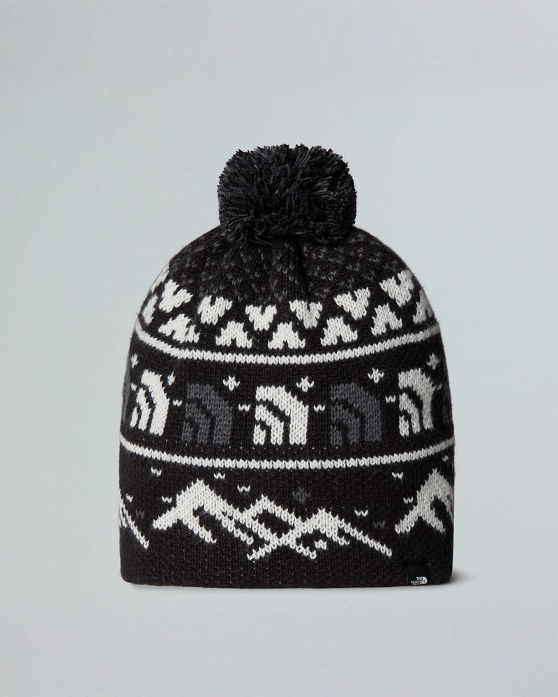 Load image into Gallery viewer, The North Face Men's Cabin Ski Tuke Beanie TNF Black Jacquard/Pom NF0A8CH0HNF
