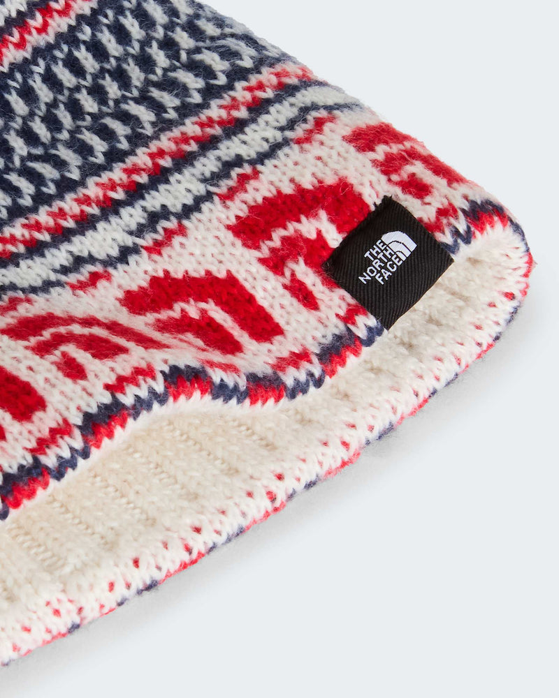 Load image into Gallery viewer, The North Face Men's Cabin Ski Tuke Beanie White Dune Jacquard/Pom NF0A8CH0IKH
