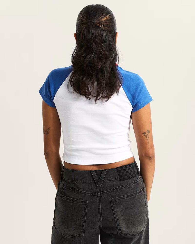 Load image into Gallery viewer, Vans Women's Clare Baby T-Shirt Blue VN000TBS7WM
