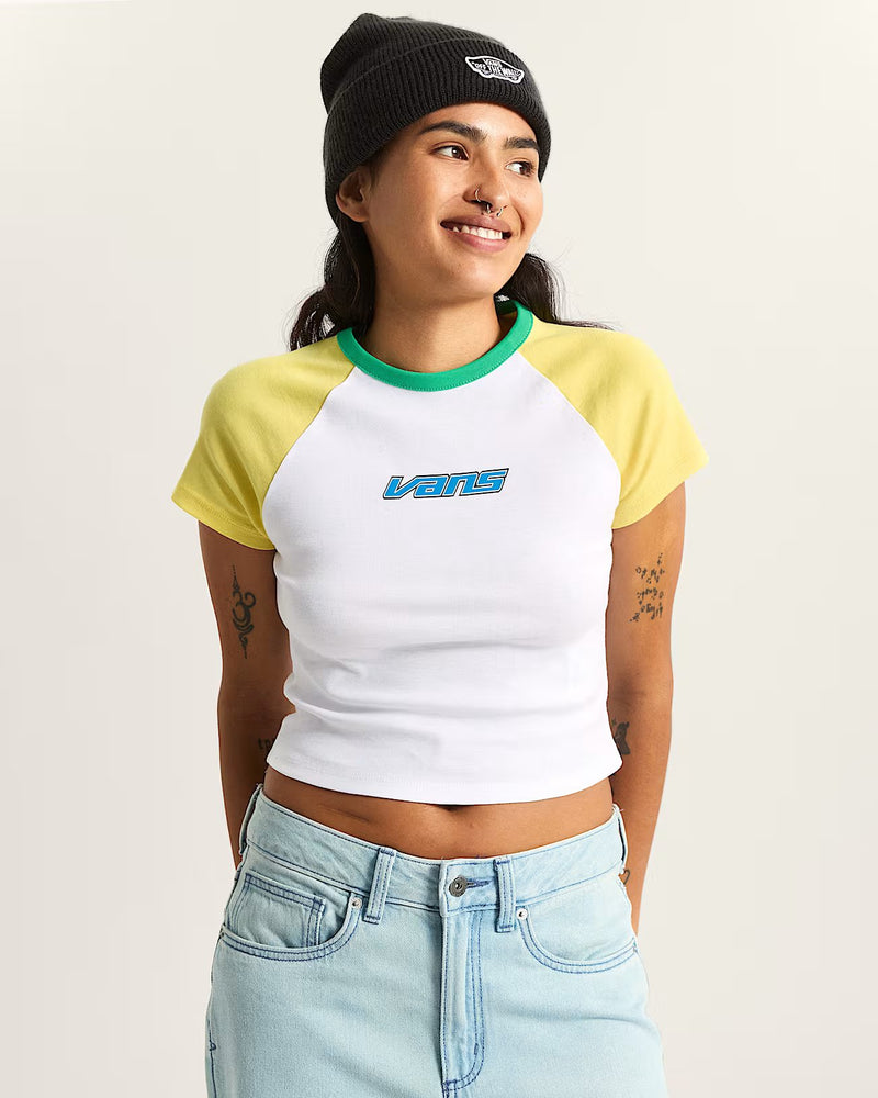 Load image into Gallery viewer, Vans Women's Clare Baby T-Shirt Yellow VN000TBSFSH
