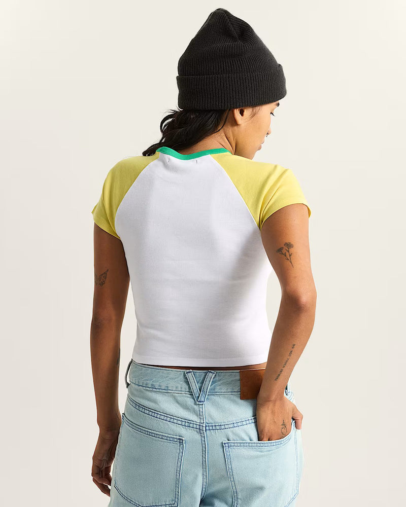Load image into Gallery viewer, Vans Women's Clare Baby T-Shirt Yellow VN000TBSFSH

