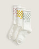 Vans Unisex Classic Check Crew Socks (3 Pairs) White VN000QBUGRV