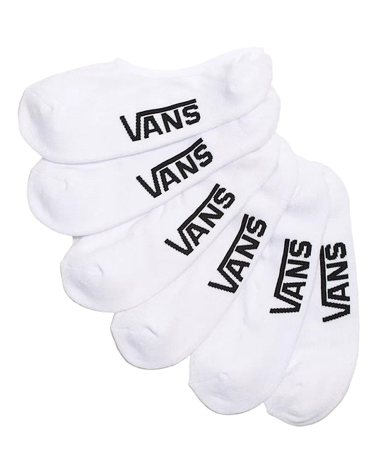Vans Unisex Classic No Show Socks (3 Pack) White VN000QBZWHT