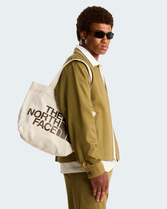 The North Face Unisex Cotton Tote 17L Bag Weimaraner Brown Large Logo Print NF0A3VWQR17