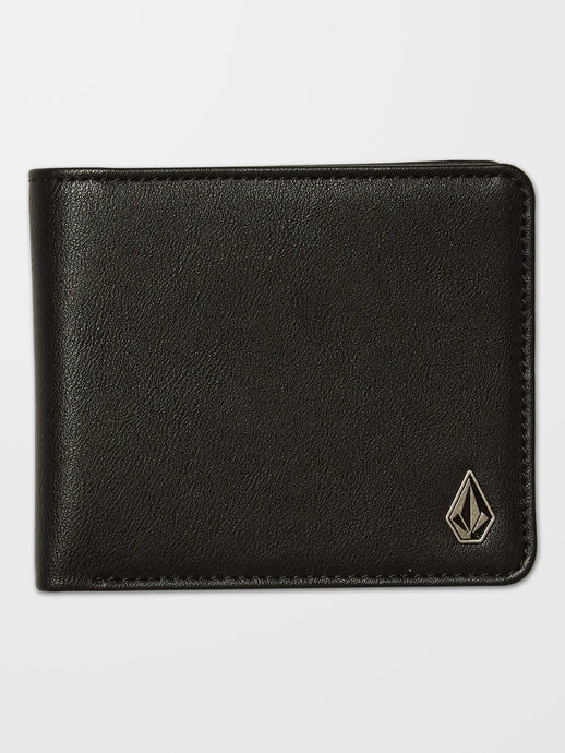 Volcom Men's Slim Stone Large Wallet Black D6032055_BLK