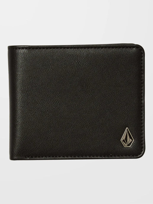 Volcom Men's Slim Stone Large Wallet Black D6032055_BLK