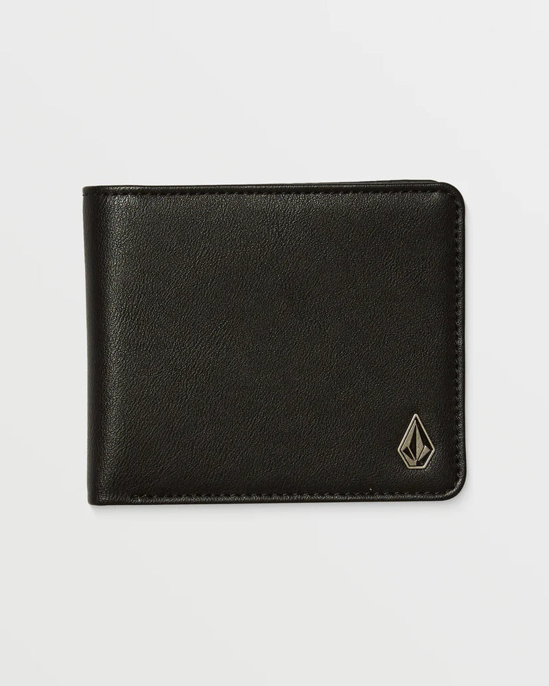 Load image into Gallery viewer, Volcom Men&#39;s Slim Stone Large Wallet Black D6042408_BLK
