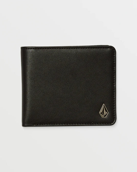 Volcom Men's Slim Stone Large Wallet Black D6042408_BLK