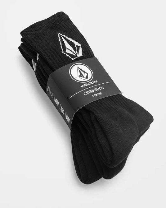 Volcom Full Stone 3 Pack Socks Black D6302004_BLK