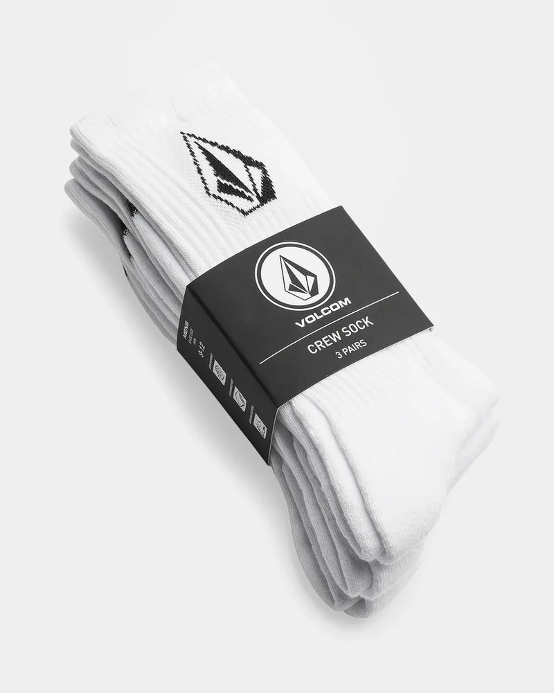 Load image into Gallery viewer, Volcom Full Stone 3 Pack Socks White D6302004_WHT
