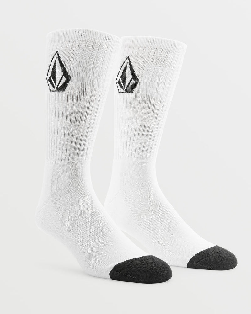 Load image into Gallery viewer, Volcom Men&#39;s Full Stone Socks (3 Pack) White D6302004_WHT
