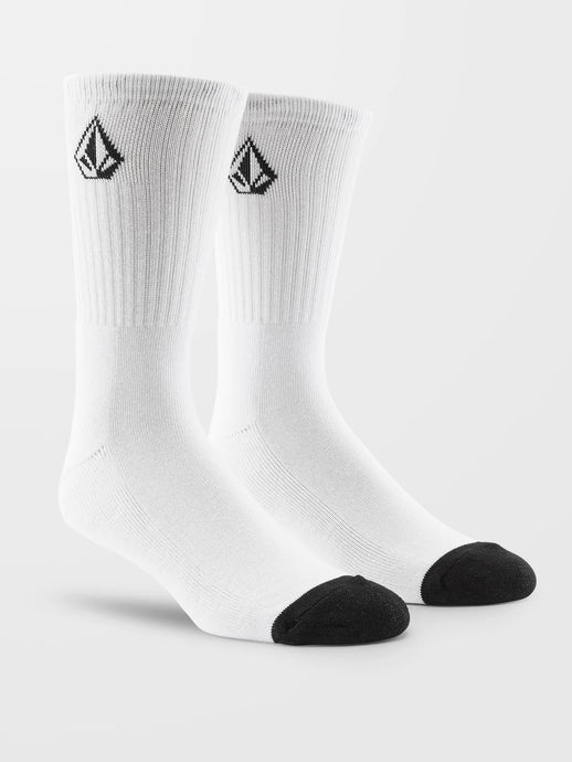 Volcom Men's Full Stone Socks (3 Pack) White D6302004_WHT