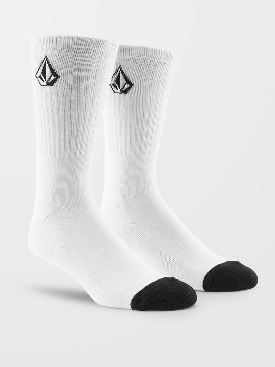 Volcom Men's Full Stone Socks (3 Pack) White D6302004_WHT