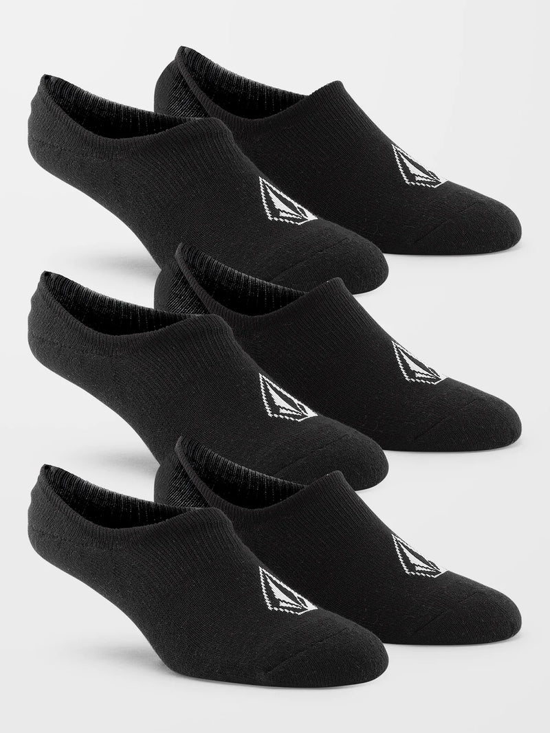 Load image into Gallery viewer, Volcom Stones No Show 3 Pack Socks Black D6302005_BLK
