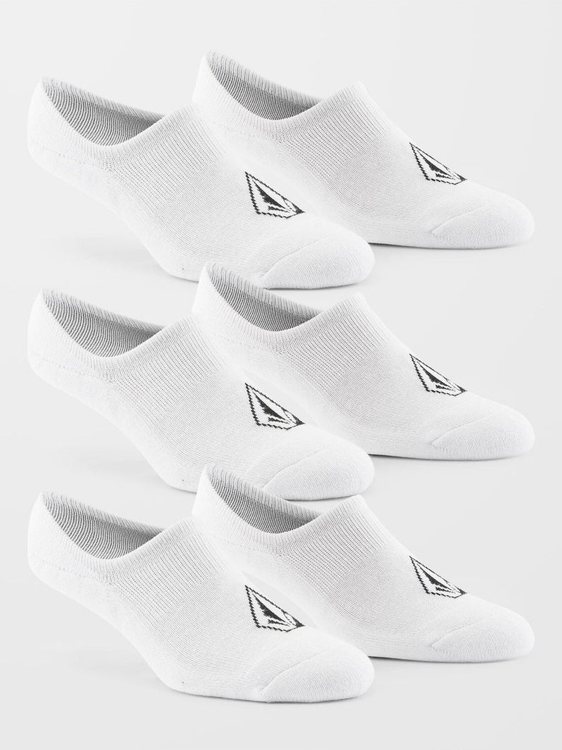 Load image into Gallery viewer, Volcom Men&#39;s Stones No Show Socks (3 Pack) White D6302005_WHT
