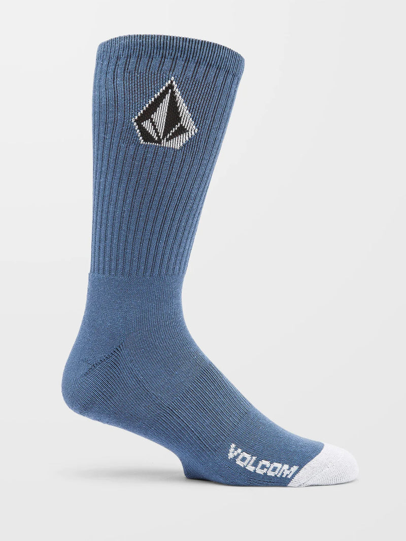 Load image into Gallery viewer, Volcom Men&#39;s Full Stone (3 Pack) Socks Stone Blue D6312400_SNB
