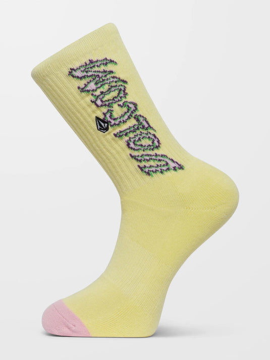Volcom Men's Tetsunori Socks Aura Yellow D6312405_AUR