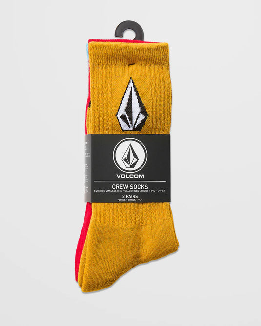Volcom Men's Full Stone Mix Socks (3 Pack) Multi D6312500_MLT