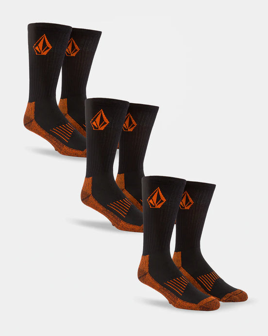 Volcom Workwear 3 Pack Socks Black D6312501_BLK
