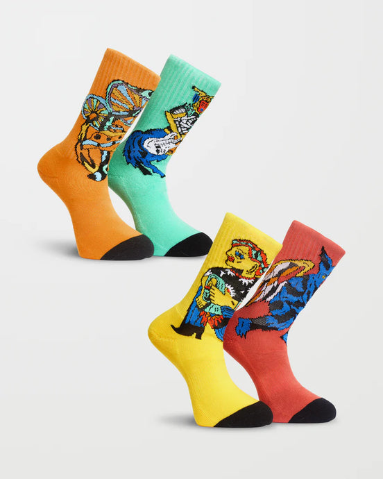 Volcom Men's Bob Mollema Socks (4 Pack) Mint D6312506_MNT