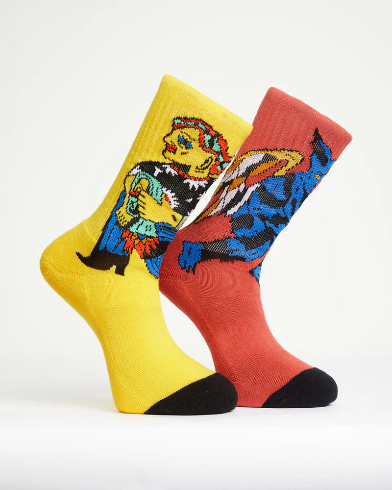 Load image into Gallery viewer, Volcom Men&#39;s Bob Mollema Socks (4 Pack) Mint D6312506_MNT
