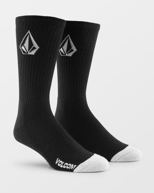Volcom Men's Full Stone Socks (3 pack) Black D6312610_BLK