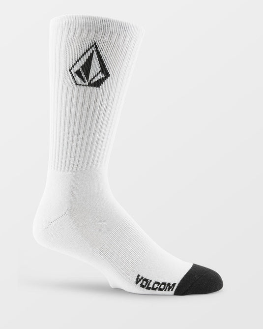 Volcom Men's Full Stone Socks (3 pack) White D6312610_WHT