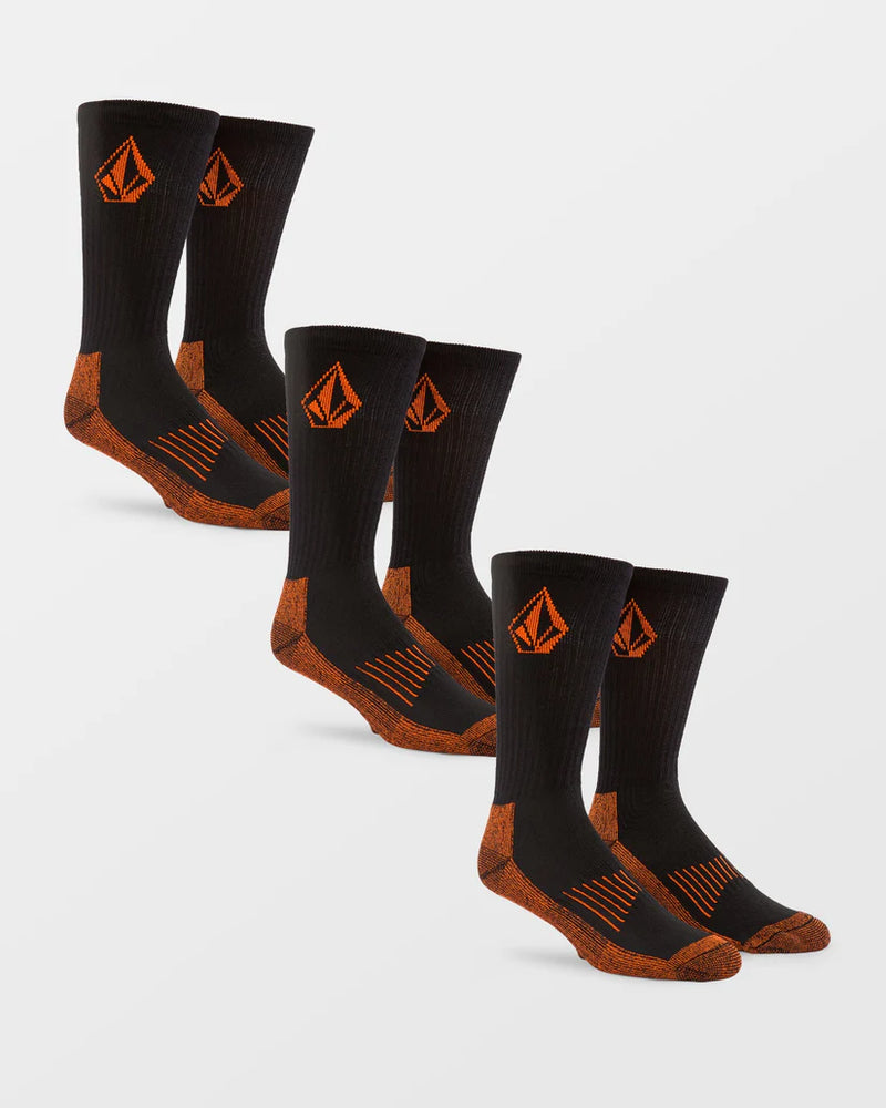 Load image into Gallery viewer, Volcom Men's Workwear Socks (3 pack) Black D6312612-BLK
