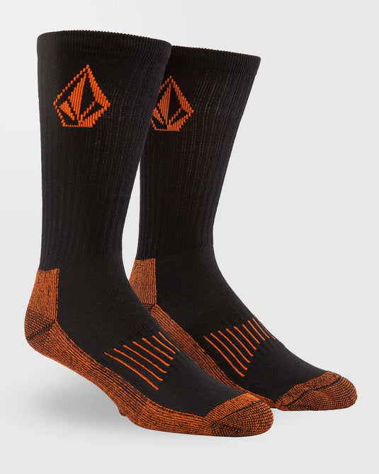 Volcom Men's Workwear Socks (3 pack) Black D6312612_BLK
