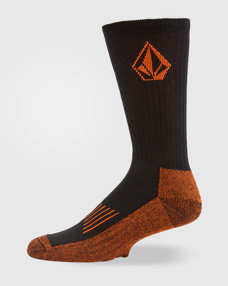 Load image into Gallery viewer, Volcom Men's Workwear Socks (3 pack) Black D6312612_BLK
